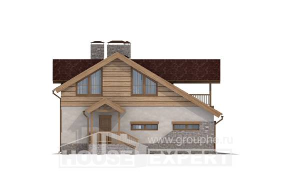 165-002-П Проект двухэтажного дома мансардный этаж, гараж, классический дом из пеноблока Петропавловск-Камчатский, House Expert